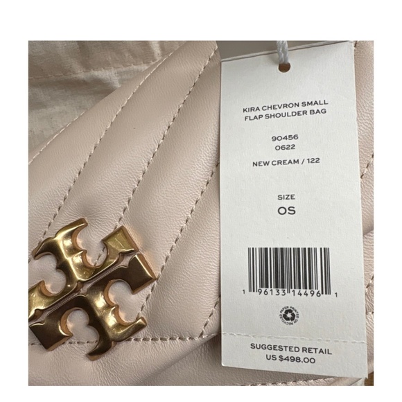 Tory Burch *NWT* Kira Chevron Small Flap Shoulder bag- New Cream - Picture 5 of 6